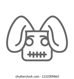 bunny stylized flat vector sticker