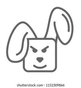 bunny stylized flat vector sticker