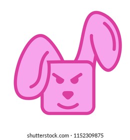 bunny stylized flat vector sticker