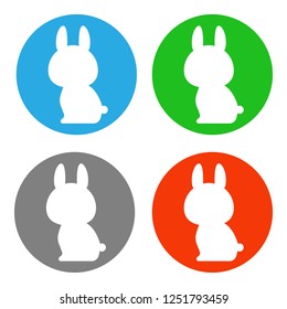 Bunny symbol. Icon set. Vector.