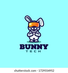 bunny tech logo template design