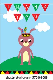 bunny thank you card