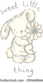 Bunny themed vector can be used for baby t-shirt print, fashion print design, kids wear, baby shower, bedding set, wallpaper, celebration, greeting and invitation.