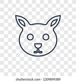 Bunny toy concept vector linear icon isolated on transparent background, Bunny toy concept transparency concept in outline style