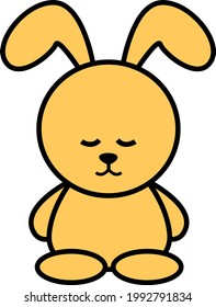 Bunny toy, illustration, on a white background.