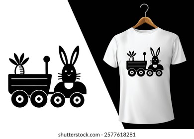 Bunny Tractor t shirt design 