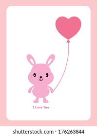 bunny valentine greeting card