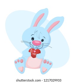bunny for valentines day vector