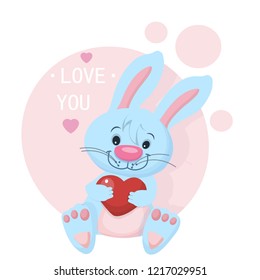 bunny for valentines day vector