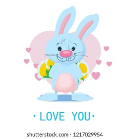 bunny for valentines day vector