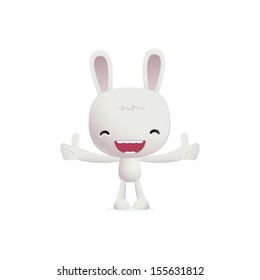 bunny in various poses for use in advertising, presentations, brochures, blogs, documents and forms, etc.