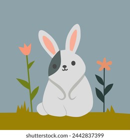 bunny vector, cute bunny illustration, easter bunny illustration 