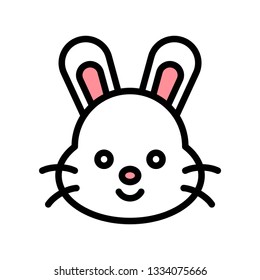 Bunny vector, Easter filled style icon editable stroke
