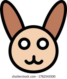 bunny vector flat color icon 