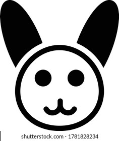 bunny vector glyph flat icon 