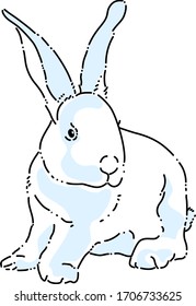Icono vectorial de conejito y símbolo. Conejo vectorial. Ilustración vectorial de arte de línea. Contorno conejo. Colección de conejitos hecha a mano.