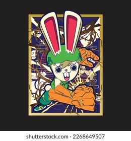 bunny vector illustration for chinese event