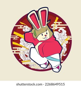 bunny vector illustration for chinese event