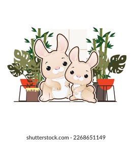 bunny vector illustration for chinese event