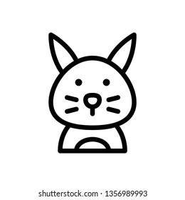 Bunny vector illustration, Easter line design icon