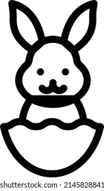 bunny Vector illustration on a transparent background. Premium quality symbols. Stroke vector icon for concept and graphic design.