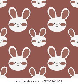 Bunny vector ilustration seamless patern.Great for textile,fabric,wrapping paper,and any print.Vintages style.