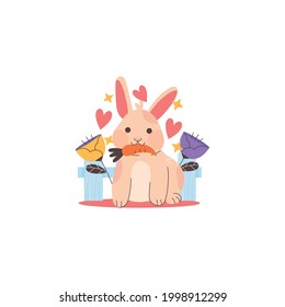 Bunny Vector On White Background