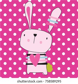 Bunny vector seamless background pattern, for wrapping paper, greeting cards, posters, invitation