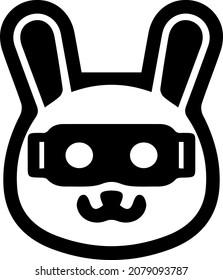 Bunny VR logo design, robotic bunny logo, template, no background