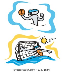 Bunny water polo. Great for t-shirt designs, mascot logos and other designs. Vinyl-ready.