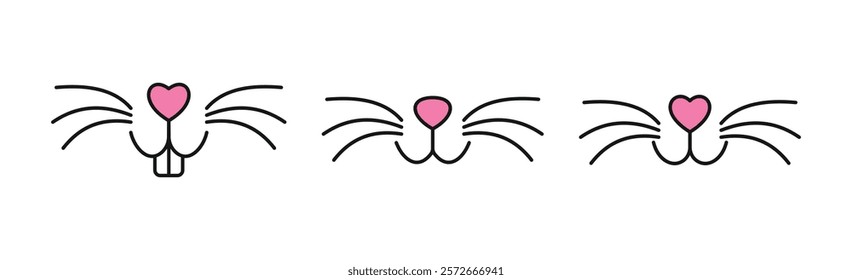 bunny whisker nose vector design