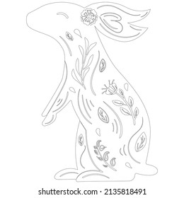 Conejo al estilo blanco y negro. Pascua