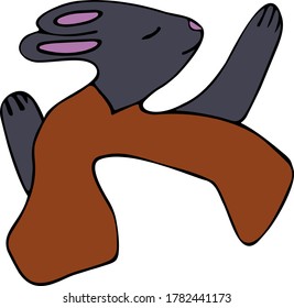 A Bunny who shows something with his hands