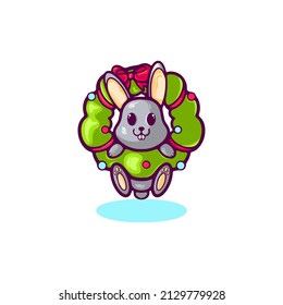 Bunny in Winter Cartoon your business or merchandise