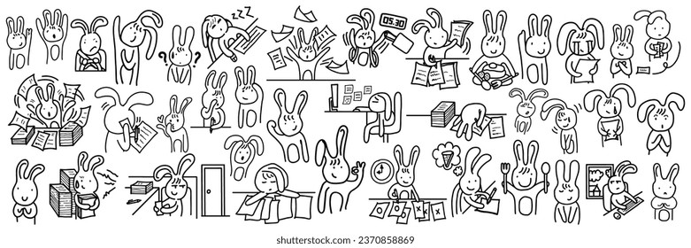 Bunny Working Day Keep smiling without hard work.