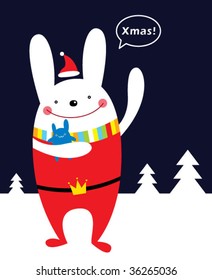 bunny xmas card