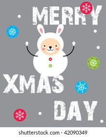 bunny xmas card