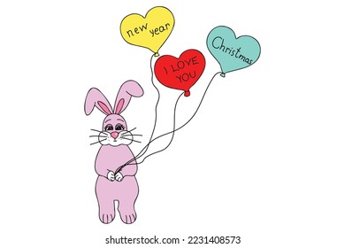 Bunny your balloons are designed for new year, birthday, Valentine, March 8, clothes printing, card, holidays and you can use it in different occasions.