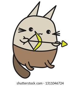 Bunny is a zodiac sign of Sagittarius in a cartoon style. Vector illustration on white background.