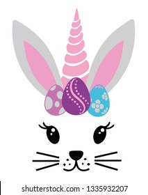 Bunnycorn: Easter Bunny with unicorn horn