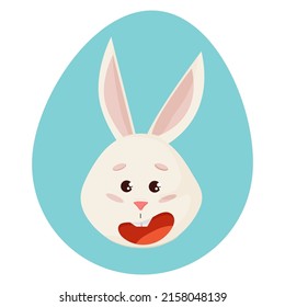 Bunny's emotion. Smile Head into Egg.