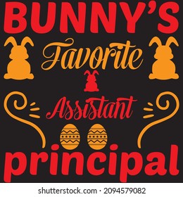 Bunny's Favorite Assistant Principal T Shirt Design, Vector File.