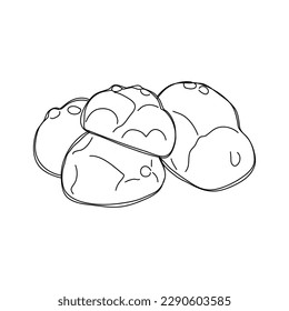 Buns bread hand drawn. Vector illustration.