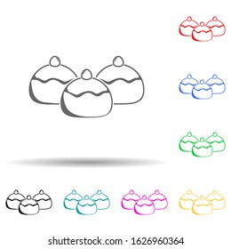 buns multi color style icon. Simple thin line, outline vector of bakery shop icons for ui and ux, website or mobile application