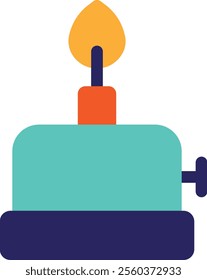 Bunsen Burner Chemical Icon Vector Flat Illustration