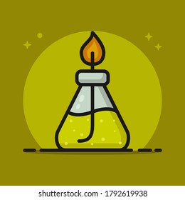 Bunsen Burner Chemistry Vector Illustrator. Bunsen Flame Icon Science Laboratory Equipment Symbol