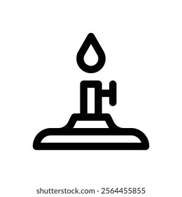 Bunsen burner. Editable stroke vector icon.