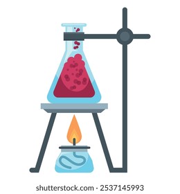 Equipo de laboratorio del experimento del quemador de Bunsen aislado