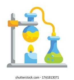 Bunsen burner Flat icon. Laboratory Concept.