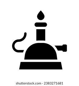 bunsen burner glyph icon illustration vector graphic. Simple element illustration vector graphic, suitable for app, websites, and presentations isolated on white background